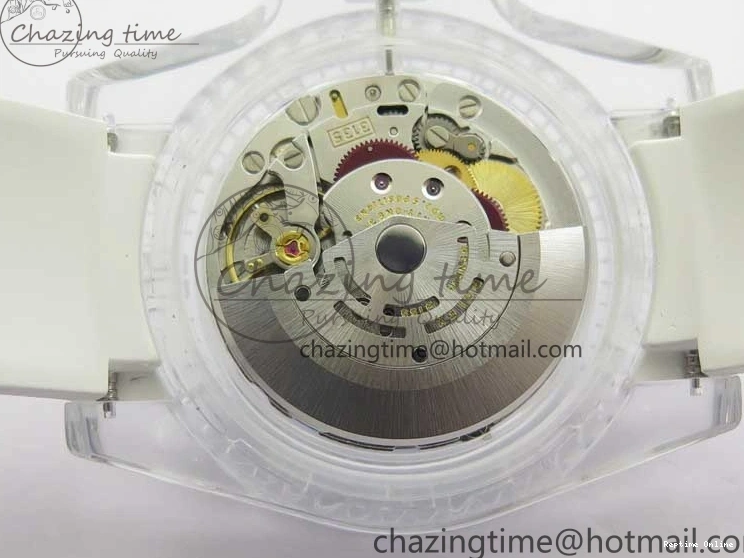 0518 Affordable Submariner Phantomlab Transparent KZF Best Edition Blue Space Dial on White Rubber Strap VR 2566